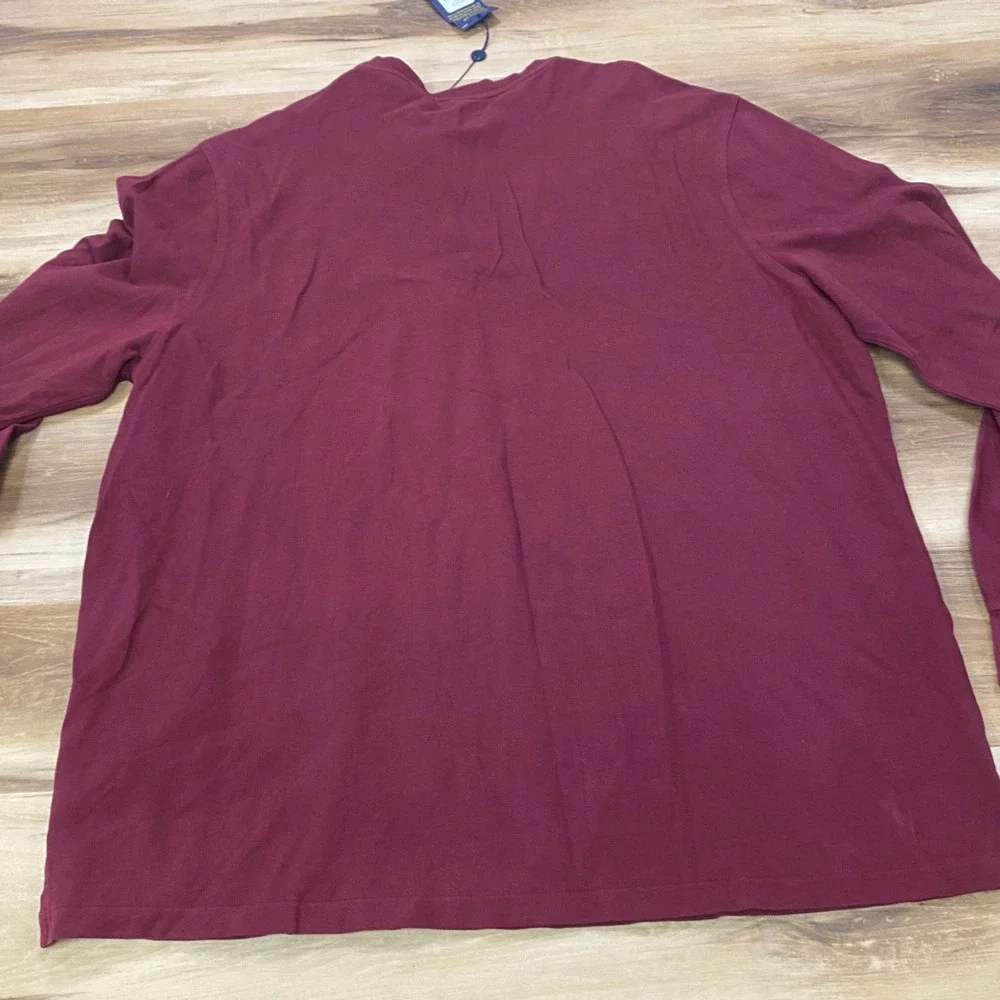 Polo Ralph Lauren Henley XXL Featherweight Mesh Cotton Long Sleeve Red Shirt